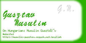 gusztav musulin business card